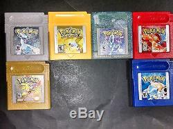 Nintendo Game Boy Color (yellow) Bundle W Usb Light, Case Et Six Pokémon Games