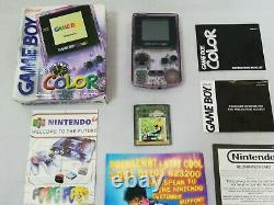 Nintendo Game Boy Couleur 1998 Cgb-001 Console De Jeux Manuels + Boîte + Dinosaur Ga