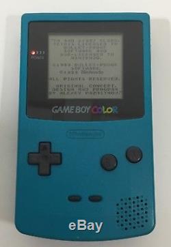 Nintendo Game Boy Couleur Aqua Teal Bleu Ensemble Complet Dans La Boîte Cib Nr Mint