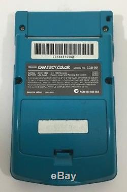 Nintendo Game Boy Couleur Aqua Teal Bleu Ensemble Complet Dans La Boîte Cib Nr Mint