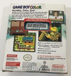 Nintendo Game Boy Couleur Aqua Teal Bleu Ensemble Complet Dans La Boîte Cib Nr Mint