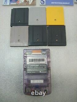 Nintendo Game Boy Couleur Atomic Purple Console Avec 6 Jeux Zelda DX Pokemon Argent