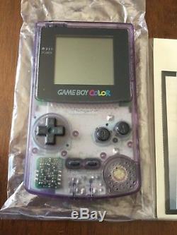 Nintendo Game Boy Couleur Atomic Violet Système Portable Complet Dans La Boîte Cib