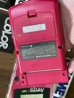 Nintendo Game Boy Couleur Cgb-001 Berry Rose Rouge 100% Original Complet Dans La Boîte