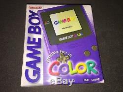 Nintendo Game Boy Couleur Grape Système De Poche Nouveau Non Ouvert Très Bonne Boîte