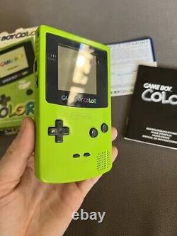 Nintendo Game Boy Couleur Green-box Système-complet 1998 100% Original