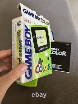 Nintendo Game Boy Couleur Green-box Système-complet 1998 100% Original