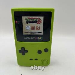 Nintendo Game Boy Couleur Handheld Jeu Console Lime Verte Avec Ips LCD Rétroéclairé