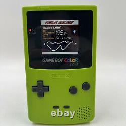 Nintendo Game Boy Couleur Handheld Jeu Console Lime Verte Avec Ips LCD Rétroéclairé