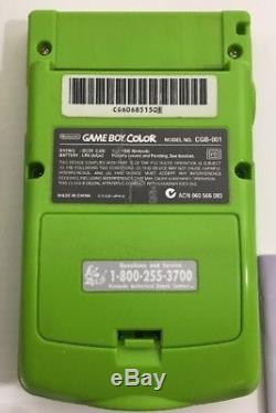 Nintendo Game Boy Couleur Kiwi Lime Green Pokemon Crystal 100% Complet Cib Nrmint