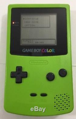 Nintendo Game Boy Couleur Kiwi Lime Green Pokemon Crystal 100% Complet Cib Nrmint