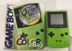 Nintendo Game Boy Couleur Kiwi Lime Green Pokemon Crystal 100% Complet Cib Nrmint
