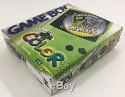 Nintendo Game Boy Couleur Kiwi Lime Green Pokemon Crystal 100% Complet Cib Nrmint