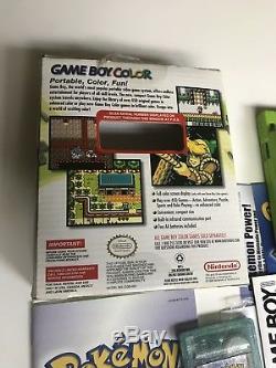 Nintendo Game Boy Couleur Kiwi Pokémon Crystal Bundle Complet In Box Authentic