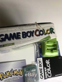 Nintendo Game Boy Couleur Kiwi Pokémon Crystal Bundle Complet In Box Authentic