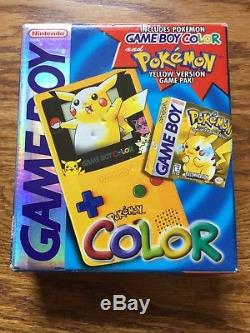 Nintendo Game Boy Couleur Pokemon Edition Jaune Pikachu Poche Dans La Boîte