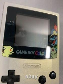 Nintendo Game Boy Couleur Pokemon Ensemble Complet Console D'anniversaire Or Et Argent