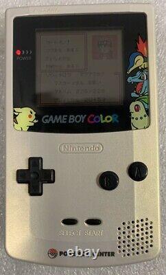 Nintendo Game Boy Couleur Pokemon Ensemble Complet Console D'anniversaire Or Et Argent