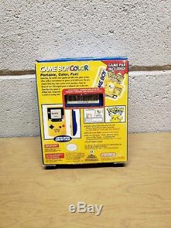 Nintendo Game Boy Couleur Pokemon Pikachu Edition Console Jaune Complète En Boîte