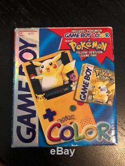 Nintendo Game Boy Couleur Pokemon Pikachu Edition Jaune Console Box Lire Desrcrip