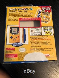 Nintendo Game Boy Couleur Pokemon Pikachu Edition Jaune Console Box Lire Desrcrip