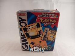 Nintendo Game Boy Couleur Pokemon Pikachu Jaune Système (complet Dans La Boîte) # S531