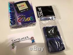 Nintendo Game Boy Couleur Purple Raisin Système De Poche Près De New Complete