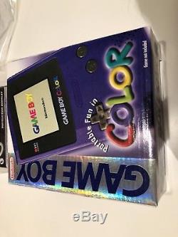 Nintendo Game Boy Couleur Purple Raisin Système De Poche Près De New Complete