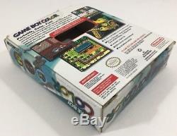 Nintendo Game Boy Couleur Turquoise Sarcelle Bleu Complet Dans La Boîte Cib Nr Mint