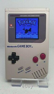 Nintendo Game Boy Dmg-01 Portable (gris) Ips Modded (rétroéclairé & Multicolore)