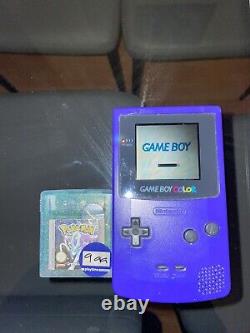 Nintendo Game Boy Handheld System Grape Avec Rare Jeu Original De Cristal Pokemon