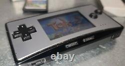 Nintendo Game Boy Micro Console Noir Condition Incroyable Avec Manuels Et Chargeur