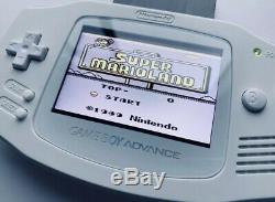 Nintendo Gameboy Advance Blanc Ips V2 Funnyplaying Avec Contrôle De La Luminosité Gba