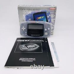 Nintendo Gameboy Advance. Écran couleur large 32 bits. Glacier Clear. Boîte.