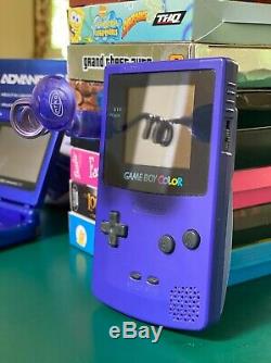 Nintendo Gameboy Color + Advance + 2 Sp + Lot De 10 Jeux, Boîtes, Étuis Et Lumière