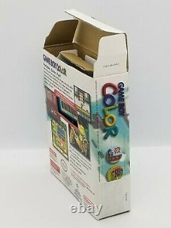 Nintendo Gameboy Color Cgb-001 Teal Blue Testé Et Travailler Complet Dans La Boîte