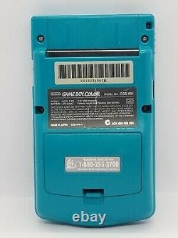 Nintendo Gameboy Color Cgb-001 Teal Blue Testé Et Travailler Complet Dans La Boîte