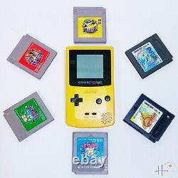 Nintendo Gameboy Color Console Jaune Japon Testé Avec Des Jeux De Pokemon 6 Titres