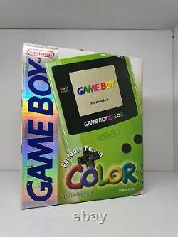 Nintendo Gameboy Color Console Kiwi Lime Boxed Cib Pal