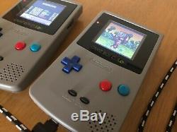 Nintendo Gameboy Color Gbc Couleur Gris Rétro-éclairage Microusb Lentille En Verre Bennvenn Fs