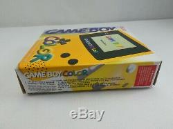 Nintendo Gameboy Color Jaune À Main Avec La Boîte