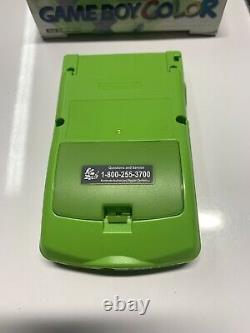 Nintendo Gameboy Color Kiwi Vert (aka Vert Lime) Avec Boîte Et Lire Le Manuel