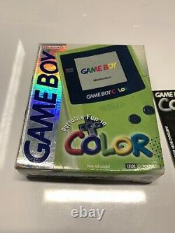 Nintendo Gameboy Color Kiwi Vert (aka Vert Lime) Avec Boîte Et Lire Le Manuel