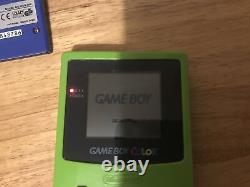 Nintendo Gameboy Color Lime Green Bundle 6 X Jeux, Boîtier Et Console Cgb-001