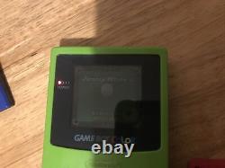 Nintendo Gameboy Color Lime Green Bundle 6 X Jeux, Boîtier Et Console Cgb-001