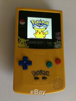 Nintendo Gameboy Color Lumière Pokemon Mcwill Rétro-éclairage Et Personnalisé En Verre Écran