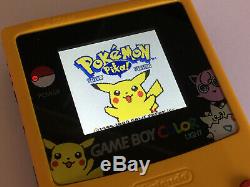 Nintendo Gameboy Color Lumière Pokemon Mcwill Rétro-éclairage Et Personnalisé En Verre Écran