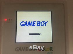 Nintendo Gameboy Color Lumière Rétro-éclairage Et Verre Personnalisé Écran All White Version