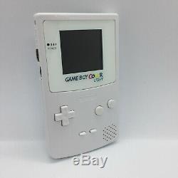 Nintendo Gameboy Color Lumière Tous White Edition Rétro-éclairage Et Personnalisé En Verre Écran