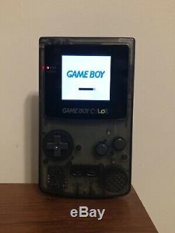 Nintendo Gameboy Color Mod Backlit Transparent Noir Gbc Lentille En Verre